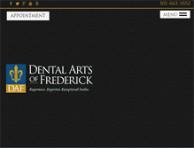 Tablet Screenshot of dentalartsoffrederick.com
